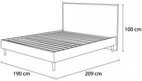 Pat matrimonial 180x200 cm bej tapițat cu somieră Sary – Bobochic Paris