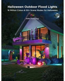 Govee - Set de 4 proiectoare LED RGBICWW reglabile, 24W/230V, IP66, compatibile Matter, Wi-Fi