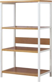 Etajera SALVE, alb/stejar, 60x35x102 cm