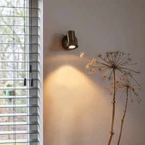 Spotlight inteligent de perete bronz, rotativ și înclinabil, cu întrerupător, inclusiv Wifi GU10 50mm - Karin 1