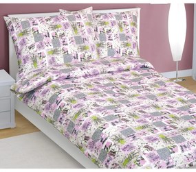 Lenjerie de pat din bumbac Bellatex Patchwork lila, 140 x 200 cm, 70 x 90 cm, 140 x 200 cm, 70 x 90 cm