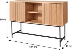 Comoda cu dulapuri VALMOR 90x127 cm, decor stejar