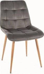 Scaun CHIC D, gri - Bluvel 14, stofa catifelata/metal, 50x58x88 cm