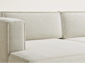 Colțar crem extensibil/cu spațiu de depozitare cu tapițerie din chenille (cu colț pe partea stângă/cu șezlong) Velto – Maison de Rêve