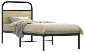 vidaXL Cadru de pat fără saltea 80x200 cm Lemn prelucrat stejar Sonoma