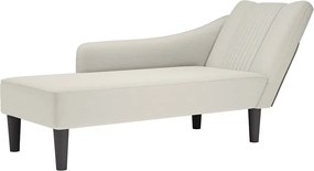 vidaXL Sezlong cu cotiera dreapta catifea crem