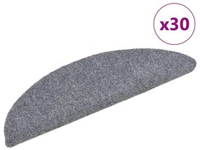 vidaXL Covorașe autoadezive pentru scări, 30 buc., 56x17x3 cm, gri deschis, semirotunde