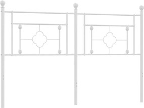 vidaXL Tăblie de pat de schimb metalică, alb, 160 cm