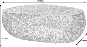 Masuta cu aspect deosebit Leaf 120cm, argintiu