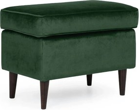 Taburet RON, stofa catifelata verde inchis, 60x40x43 cm