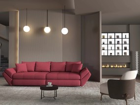 Canapea extensibilă dumonde cu ladă de depozitare si sezut confortabil din spuma high-density, Loana Enjoy Rosu 300x100 cm