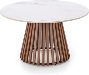 Masuta cafea MDF CARINA, bej cu efect de marmura/nuc, 80x46 cm