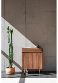 Comodă maro din lemn de nuc 90x110x45 cm Fawn – Gazzda