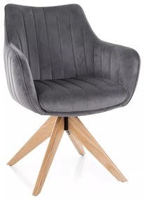Scaun rotativ Azalia D velvet gri Blu14