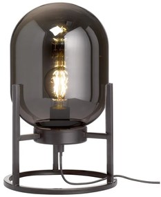 Veioză neagră cu abajur din sticlă (înălțime 34 cm) Regi – Fischer &amp; Honsel