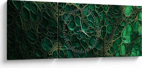 Tablou - Imagine microscopică verde (cu ceas) (90x30 cm)