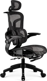 AEROMAX SLIDING Scaun ergonomic, Sezut Translatie, Cotiere Rabatabile, Tetiera 3D, Suport lombar dublu ajustabil, Suport picioare, Umeras, Full Mesh, Negru
