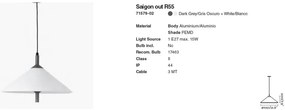 Lustra/Pendul iluminat exterior decorativ SAIGON R55 gri/alb