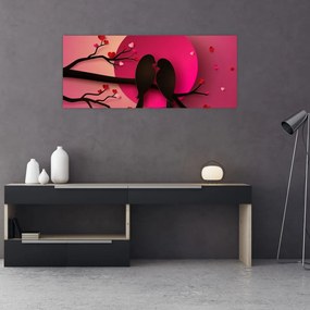 Tablou - Păsări îndrăgostite (120x50 cm)