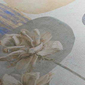 Tablou - Pictură flori și texturi (120x50 cm)