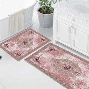 set de covoare pentru baie, 2 piese, pudră