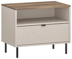 Noptieră EYCO 1S, cașmir/stejar castello