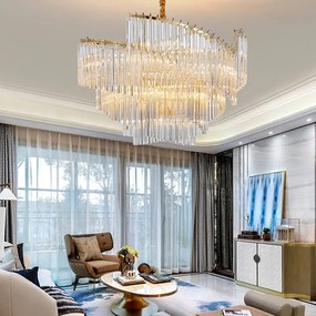 Candelabru Cristal, Elit's Page, 60cm , 10 x E27 Auriu