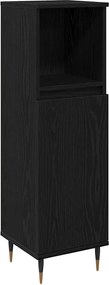 vidaXL Dulap de Baie Stejar Negru 30 x 30 x 100 cm Lemn compozit