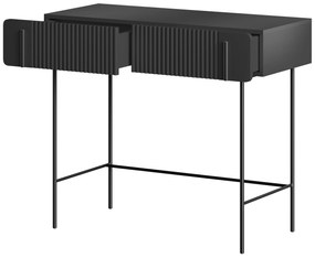 Masă de toaletă Malmi 100 cm - negru mat / picioare negre