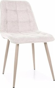 Scaun CHIC, bej deschis - Brego 22, stofa clasica/metal, 50x58x88 cm
