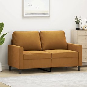 348742 vidaXL Canapea cu 2 locuri, maro, 120 cm, catifea