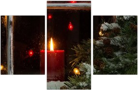 Tablou - Lumânare strălucitoare de Crăciun (90x60 cm)