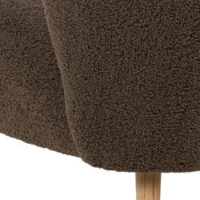 Fotoliu maro cu tapițerie din țesătură bouclé Elmont – Actona