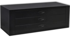 vidaXL Scrin metalic cu 3 sertare pentru unelte, negru
