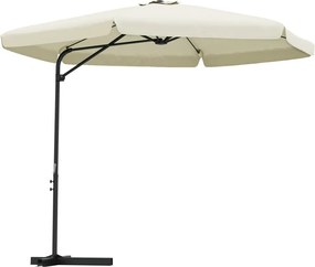 vidaXL Umbrelă soare de exterior cu stâlp din oțel, alb nisipiu 300 cm
