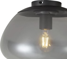 Plafonieră de design Gunmetal cu sticlă fumurie - Giselle