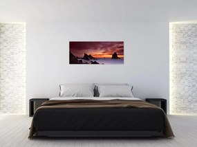Tablou cu apus de soare pe mal (120x50 cm)