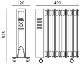 Radiator cu ulei YUGO 11 aripi 1000/1500/2500W/230V