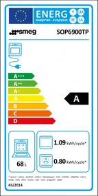 Cuptor incorporabil Smeg SOP6900TP, 3000 W, 68 l, Clasa A, 9 functii si 5 niveluri de gatit, Autocuratare, Timer, 30–280°C, Crem
