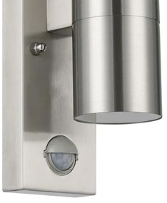 Aplică LED de exterior cu senzor Eglo 79594 ARAPONGAS 2xGU10/2,8W/230V IP44 crom