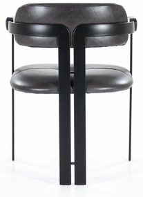 Scaun Morris din piele si metal negru