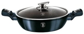 Cratiță marmorată cu capac 24 cm, 4.5 L Berlinger Haus Aquamarine Collection BH 6165, strat antiaderent, design modern, compatibilă cu toate plitele