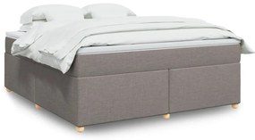 vidaXL Pat continental cu saltea, gri taupe, 180x200 cm, textil
