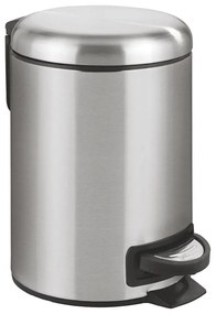 WENKO 22702100 - Coș de gunoi LEMAN 17 x 25 cm, inox satinat/negru