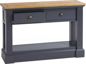 Masă lemn masiv natur Perete London Albastru/, 115 × 37 × 77 cm