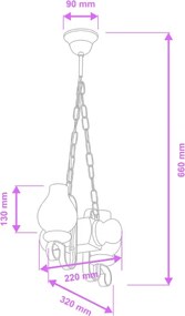 Lustră pe lanț Brilagi RUSTIC 2xE14/40W/230V fag