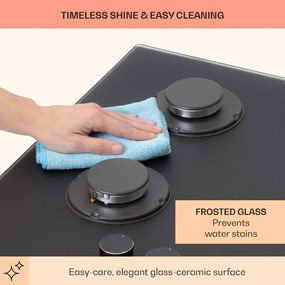 Firetale, plită cu gaz, 5 arzătoare, 70 cm, arzătoare din aluminiu, inclusiv furtun și reductor de presiune