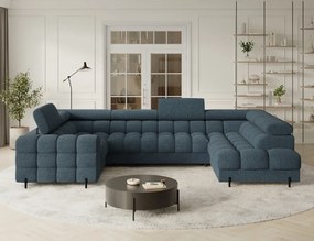 Colțar extensibil, cu spatiu pentru depozitare, 346x205x93 cm, Fectory RT, Eltap (Culoare: Alb / Royal 01)