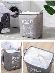 Cos pentru rufe cu snur WASHDAY 50x40x50 cm