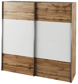 Set dormitor (pat 180x200 cm), stejar wotan/ alb, GABRIELA NEW